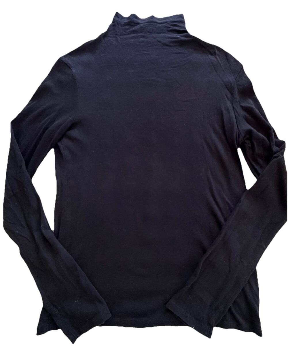 Vince Womens Black Lightweight Mock Neck Long Sleeve Blouse L Capsule Classic